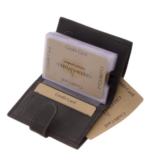 GreenDeed bőr kártyatartó átkapcsolóval FGD2038/T fekete