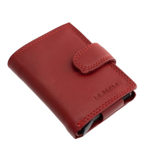 Valódi bőr kártyatartó La Scala piros ADF01