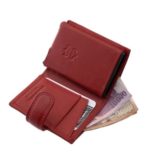 Valódi bőr kártyatartó La Scala piros ADF01