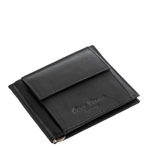 Corvo Bianco Luxury valódi bőr dollártárca MCB-D fekete