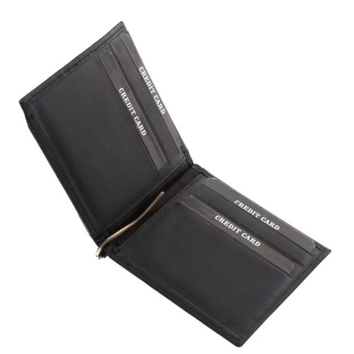 Corvo Bianco Luxury valódi bőr dollártárca MCB-D fekete