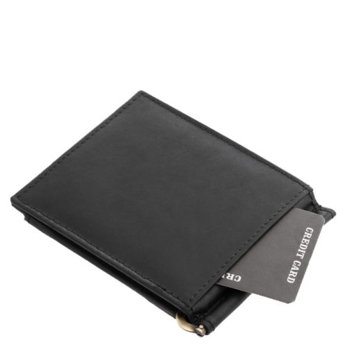 Corvo Bianco Luxury valódi bőr dollártárca MCB-D fekete