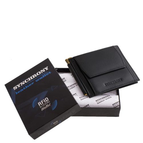 Synchrony RG91 fekete férfi dollártárca RFID védelemmel 