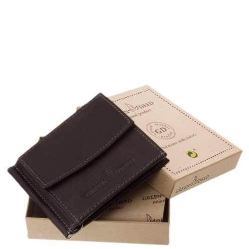 Bőr dollártárca díszdobozban RFID GreenDeed ADL-D fekete
