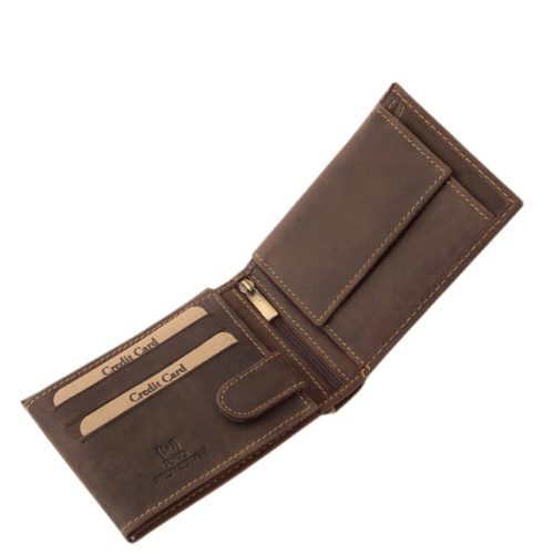 GreenDeed valódi bőr férfi pénztárca horgász mintával HORG1021