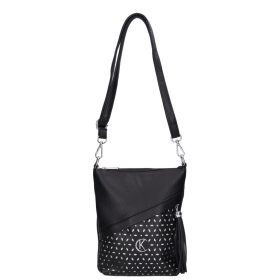 Karen rostbőr oldaltáska 2501 L fekete ezüst