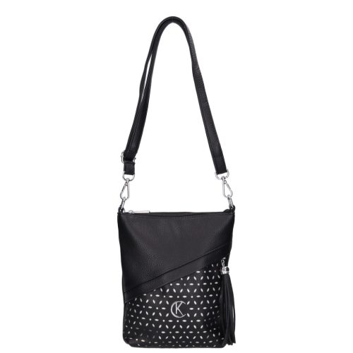 Karen rostbőr oldaltáska 2501 L fekete ezüst