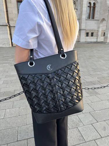 Karen rostbőr táska 1725 bis-L fekete ezüst