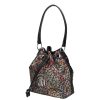 Chiara rostbőr táska I 5056 fekete színes virág