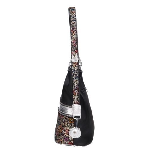 Karen rostbőr válltáska 2452 fekete színes virág