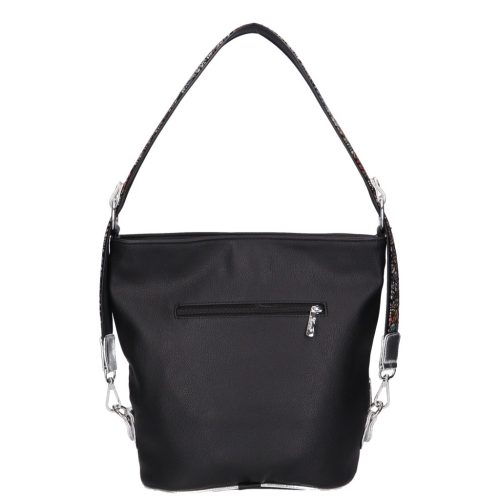 Karen rostbőr válltáska 2452 fekete színes virág