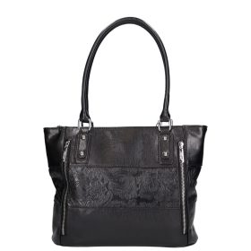 Karen rostbőr válltáska N 087 fekete virág