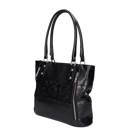 Karen rostbőr válltáska N 087 fekete virág