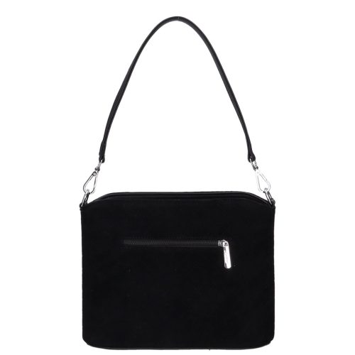 Karen rostbőr női táska S 087 fekete velúr steppelt