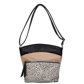 Karen rostbőr oldaltáska 1716 fekete leoopárd