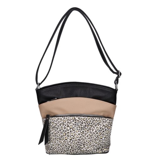 Karen rostbőr oldaltáska 1716 fekete leoopárd