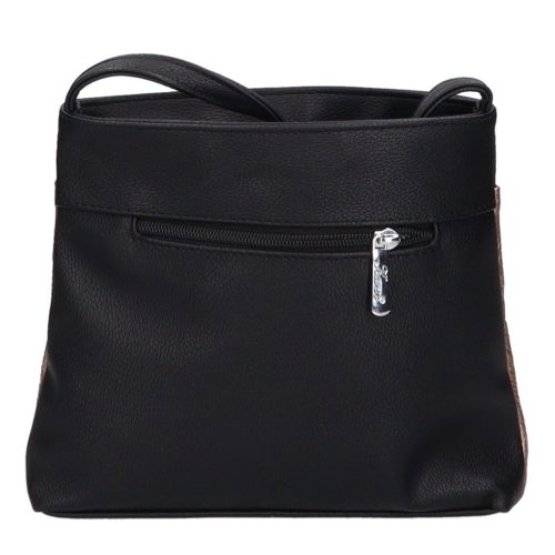 Karen rostbőr táska D 099 fekete bronz virágos