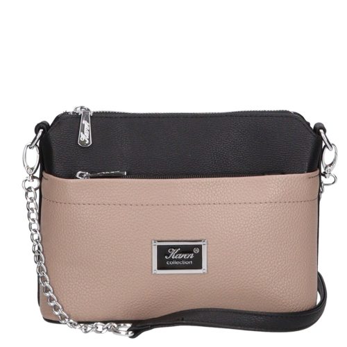 Karen rostbőr táska 9358 fekete drapp