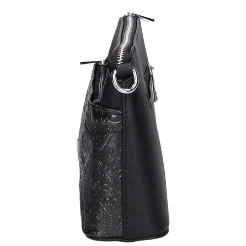 Karen rostbőr táska 9358 fekete virág új