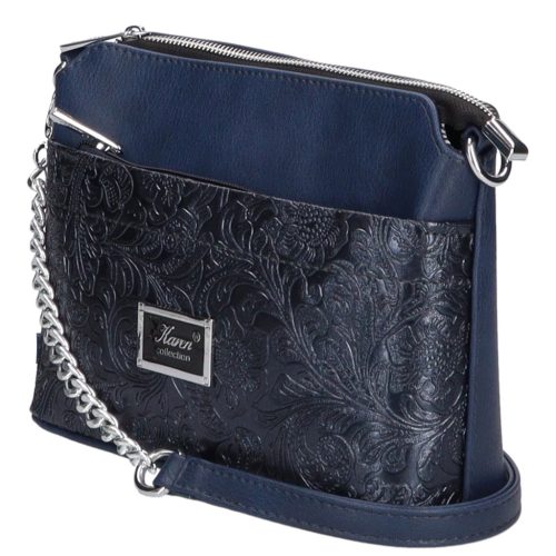 Karen rostbőr táska 9358 kék virág új