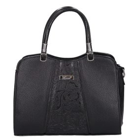 Karen rostbőr táska D 341 fekete virág