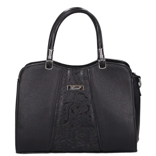 Karen rostbőr táska D 341 fekete virág