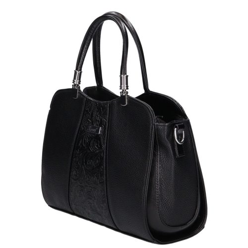 Karen rostbőr táska D 341 fekete virág