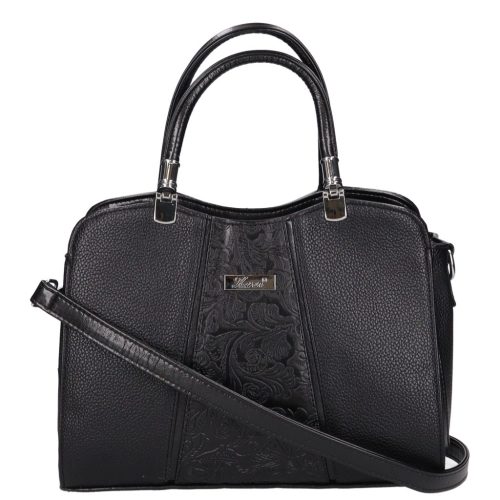 Karen rostbőr táska D 341 fekete virág