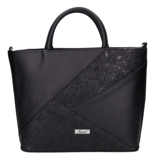 Karen rostbőr táska 2510 fekete virág