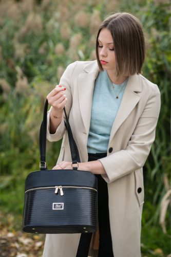 Karen rostbőr táska 2374 fekete drapp