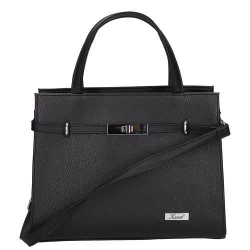 Karen 9429 bis fekete rostbőr női kézitáska