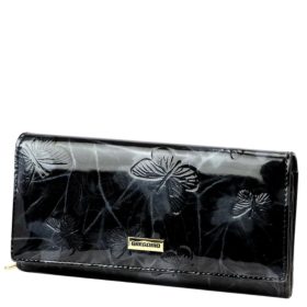 Gregorio BTS106 fekete lakk bőr pénztárca 