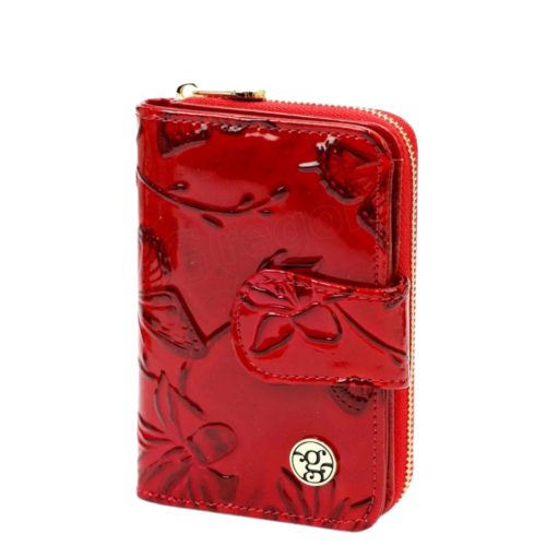 Gregorio BTE115 piros lakk bőr pénztárca