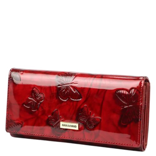 Gregorio BTS102 piros lakk bőr pénztárca