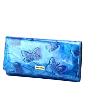 Gregorio BTS102 kék lakk bőr pénztárca