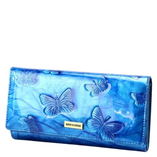 Gregorio BTS102 kék lakk bőr pénztárca
