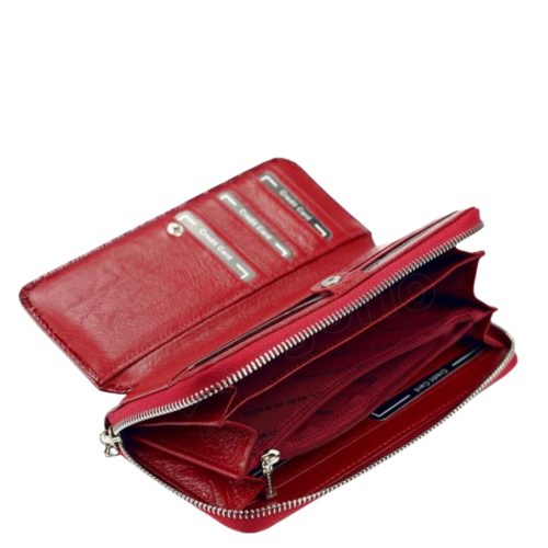 Gregorio GF111 piros lakk bőr pénztárca kártyatartóval