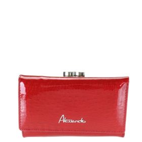 Alessandro 0104 piros lakk bőr kicsi pénztárca