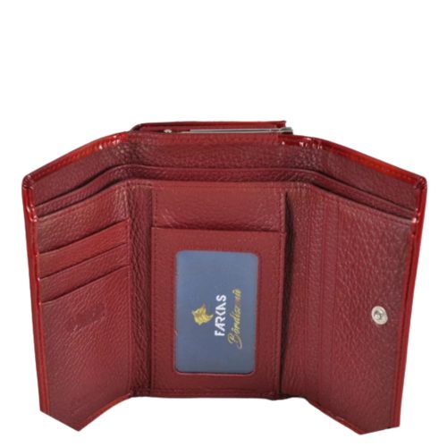 Alessandro 0104 piros lakk bőr kicsi pénztárca