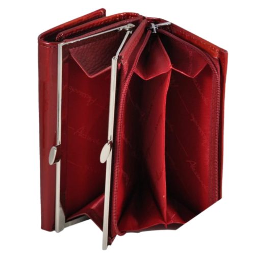 Alessandro 0104 piros lakk bőr kicsi pénztárca