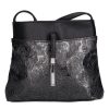 Karen rostbőr táska D 099 fekete új virág