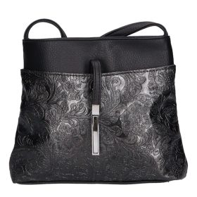 Karen rostbőr táska D 099 fekete új virág