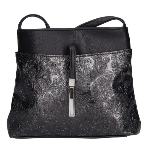 Karen rostbőr táska D 099 fekete új virág