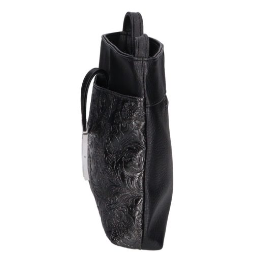 Karen rostbőr táska D 099 fekete új virág