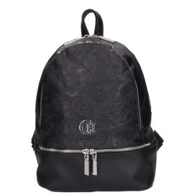 Chiara rostbőr hátizsák I 5000 fekete virágos ezüst 