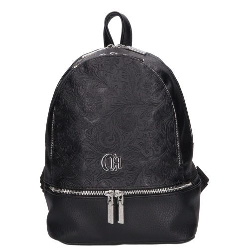 Chiara rostbőr hátizsák I 5000 fekete virágos ezüst 