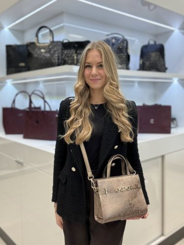 Chiara rostbőr táska K 7038 bronz virág