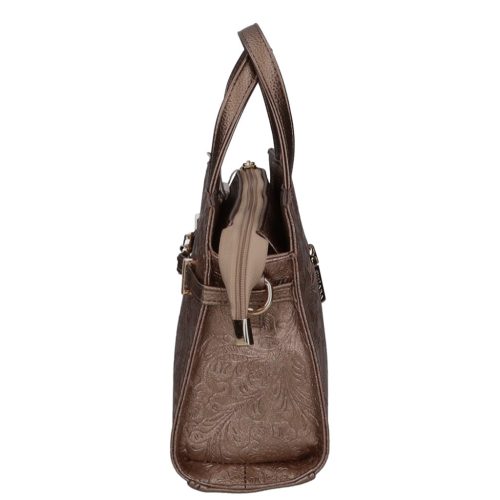 Chiara rostbőr táska K 7038 bronz virág mintás
