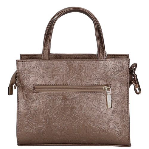 Chiara rostbőr táska K 7038 bronz virág mintás
