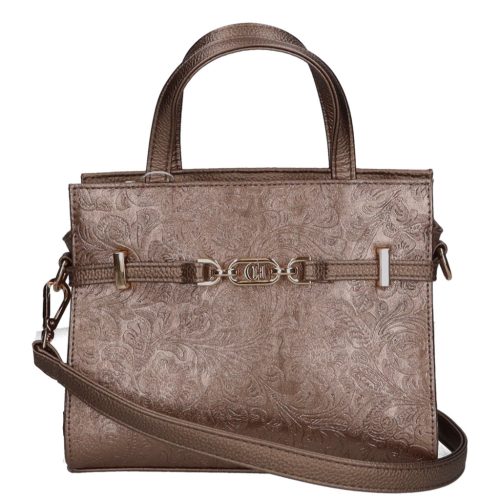 Chiara rostbőr táska K 7038 bronz virág mintás